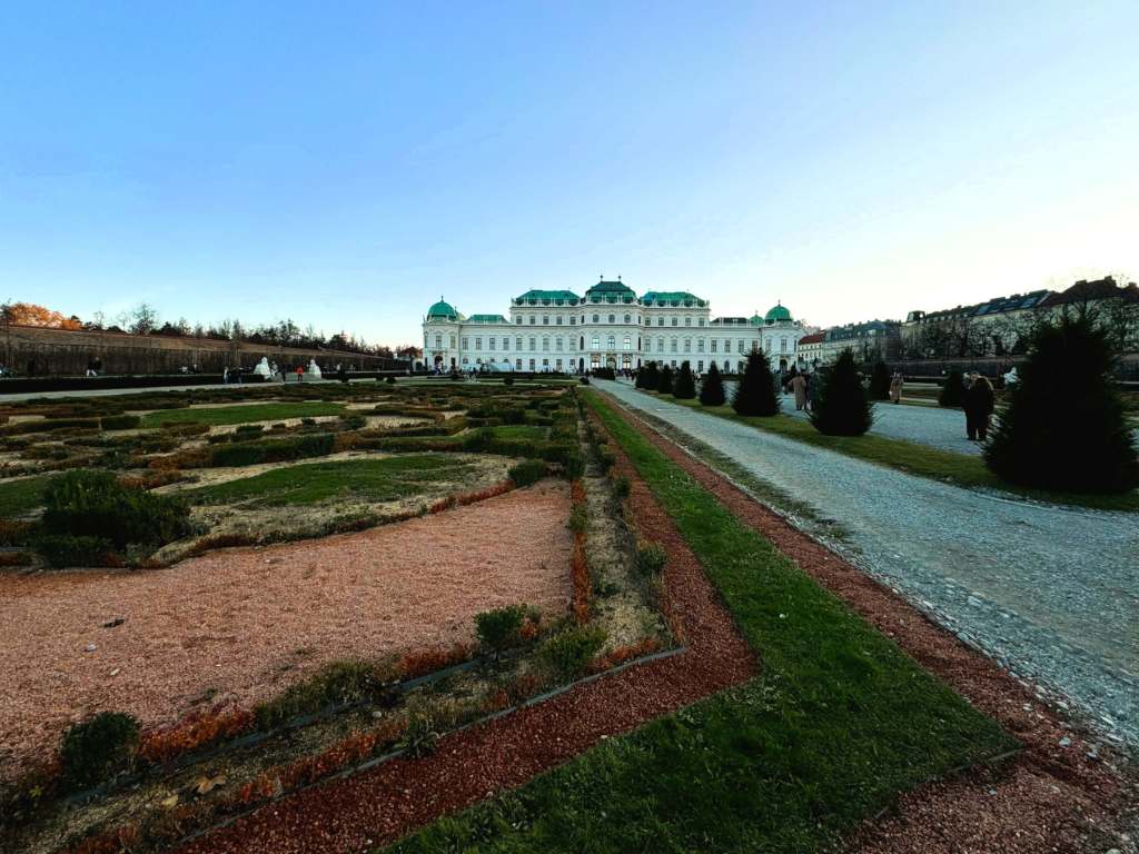 View up towards Belvedere Palace from its gardens