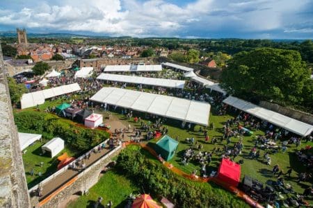 The 2017 Ludlow Food Festival seen from the great tower.