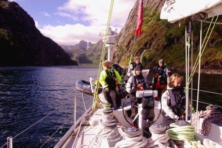 Crew aboard in Lofotens