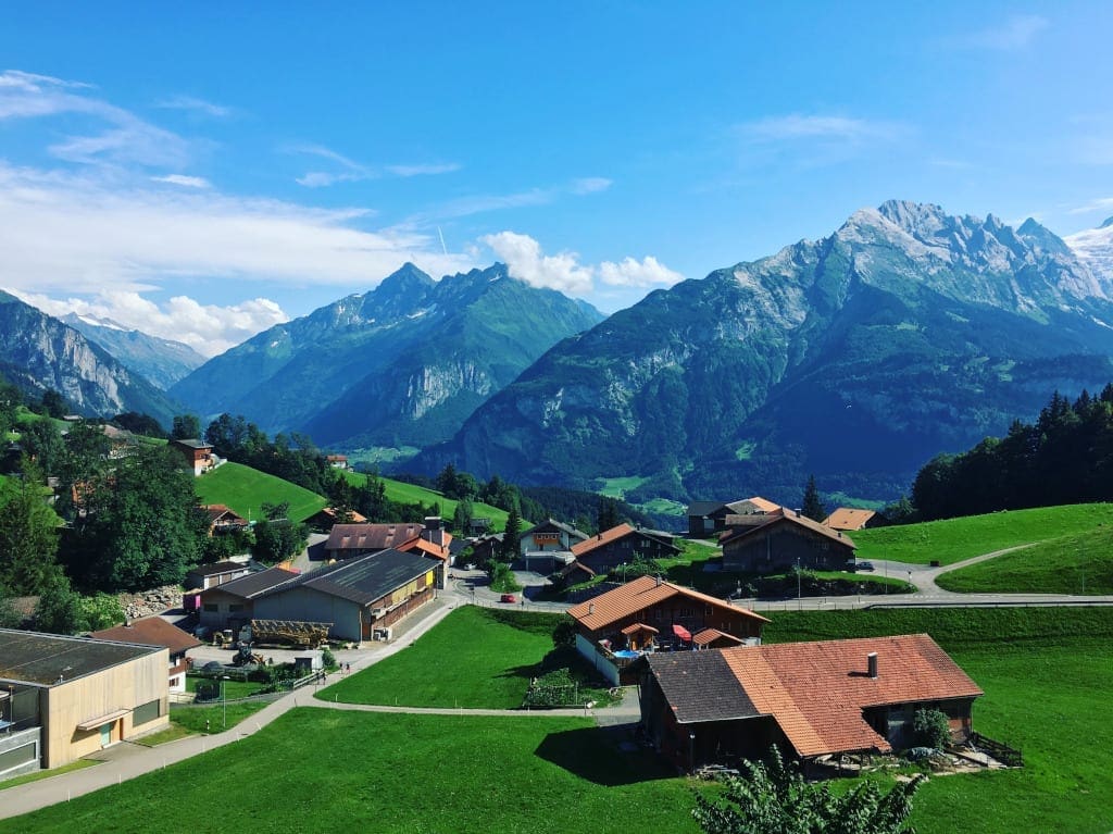 The view from the Hotel Gletscherblick in Hasliberg, Jungrau Swiss Alps