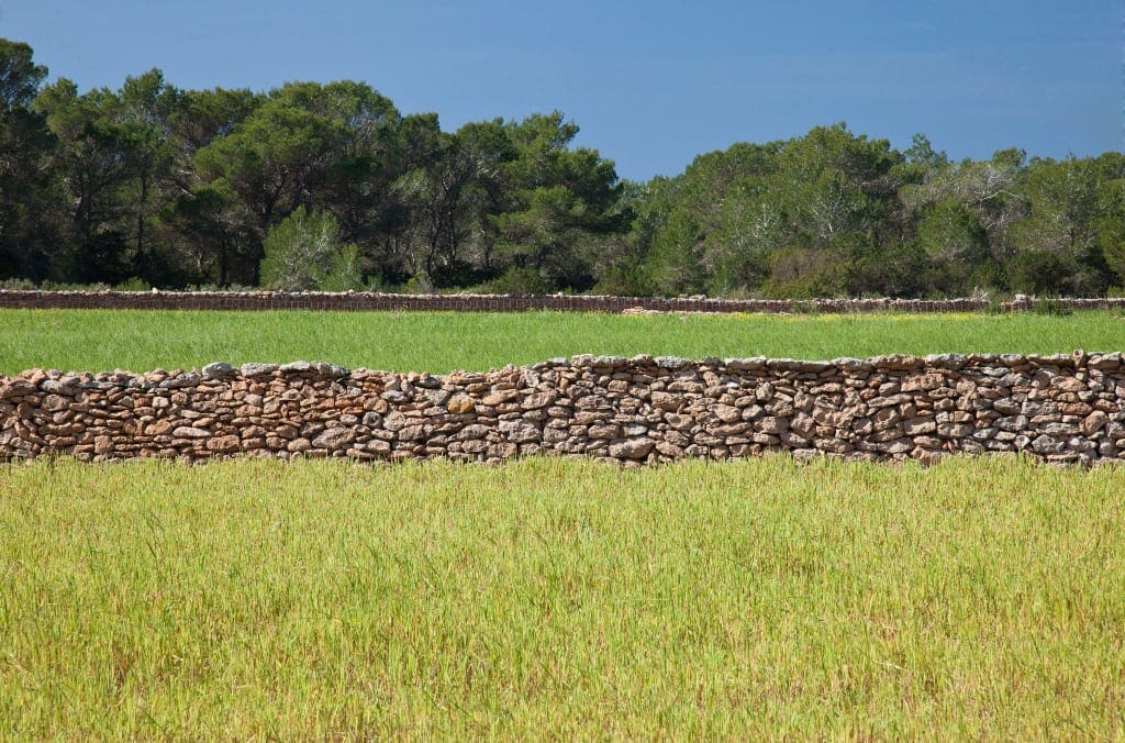 Old brick walls dominate Formentera's terrain