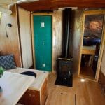 Inside the cabin solar boat