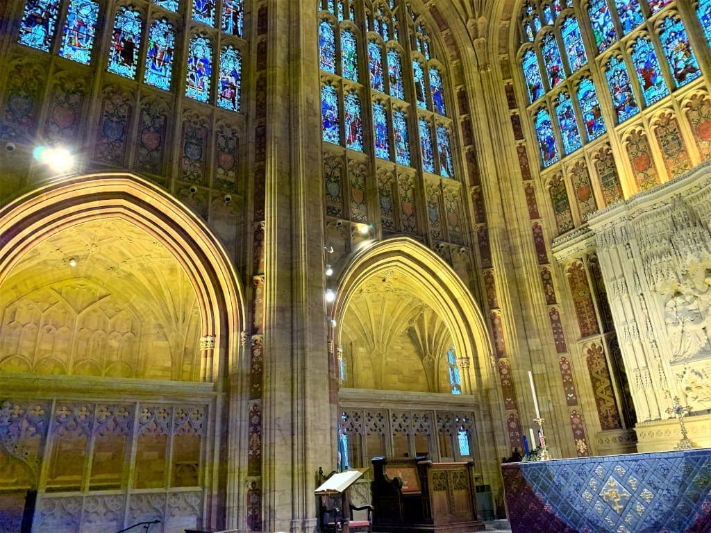 Inside Sherborne Abbey, photo by Irene Caswell