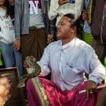 Snake charmer at U Bein Bridge