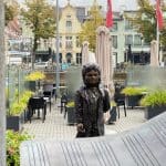 Statue of Beethoven with Vismarkt in the background