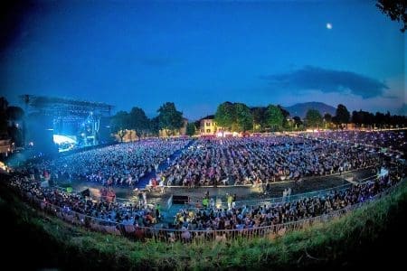 Elton John performing at the Lucca Summer Festival 2019