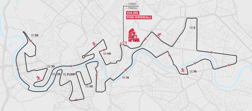 Rome Marathon route map