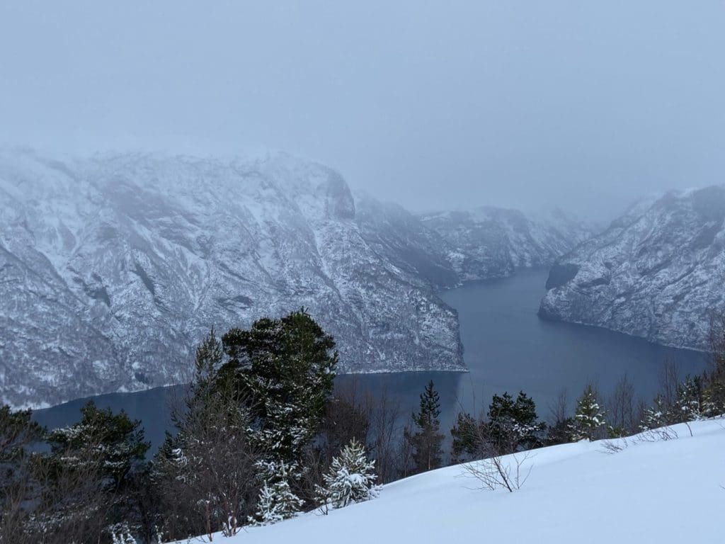 The view from the Aurland mountain