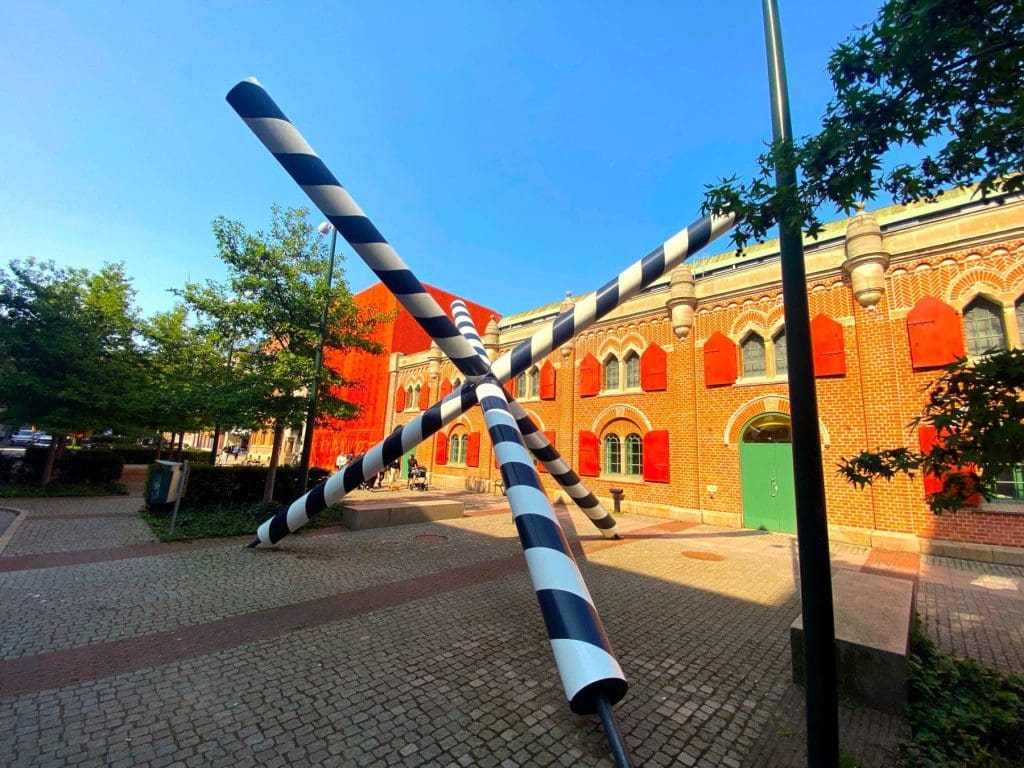 Outside the Moderna Muséet (Modern Museum) Malmö Sweden