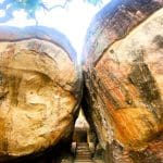 Precarious route up Sigiriya Rock