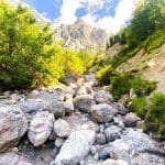 Boulders dragged down the mountain by rainfall