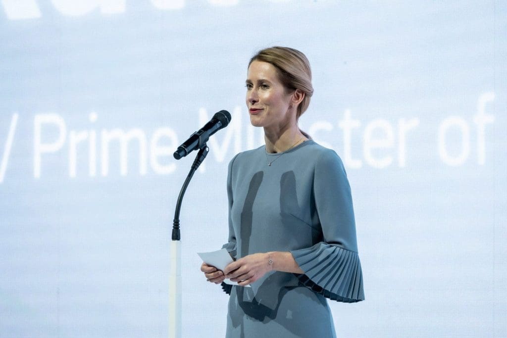 Estonia's Prime Minister Kaja Kallas at the 2022 Opening Ceremony