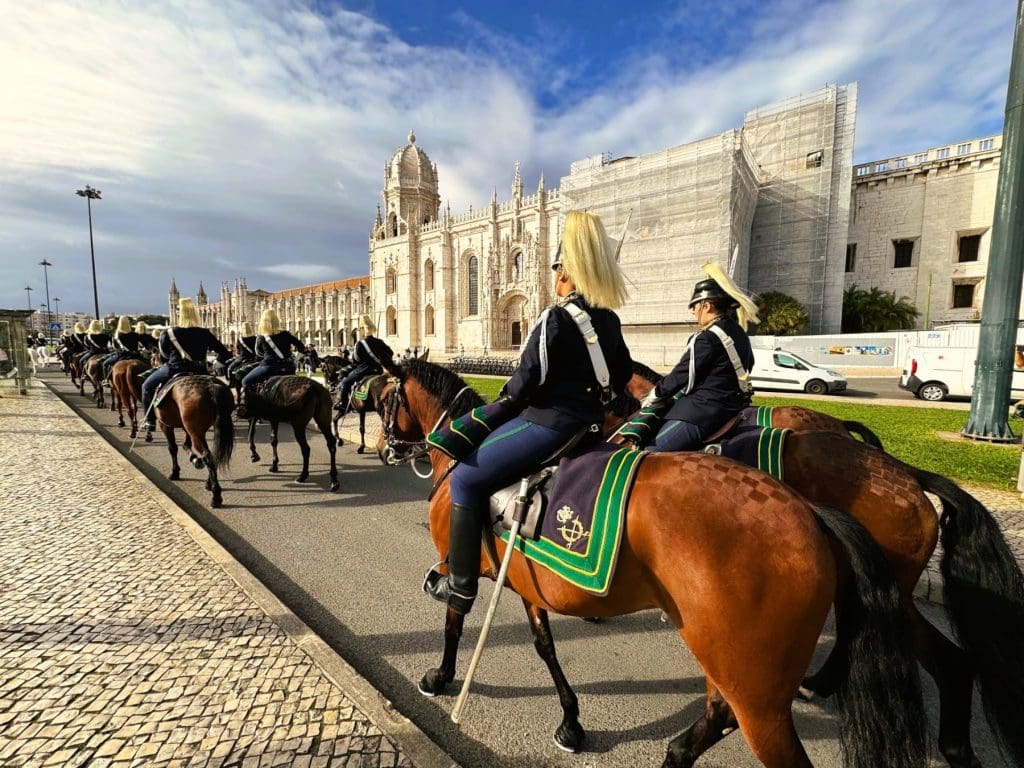 Changing the guard in Belem, Lisbon