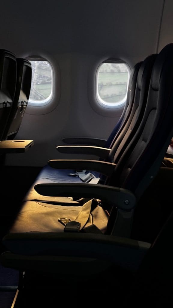 Plenty of space on our flight. Photo from Big World Small P{ockets.