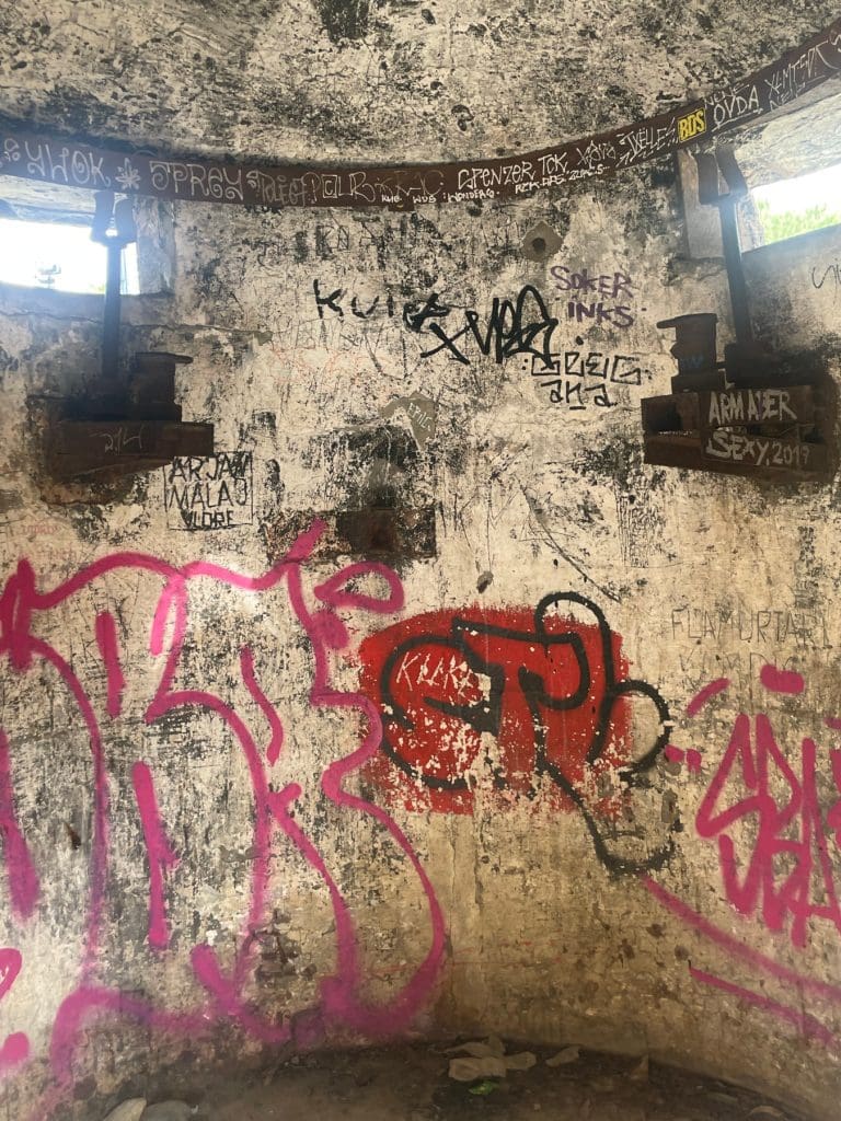 Graffiti inside Hoxha bunker