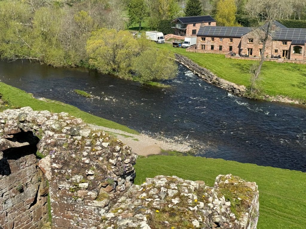 View of the river Eamont from Brougham Castle