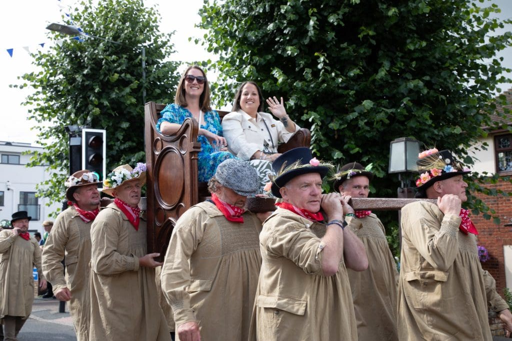 The two Emmas paraded through Dunmow Essex