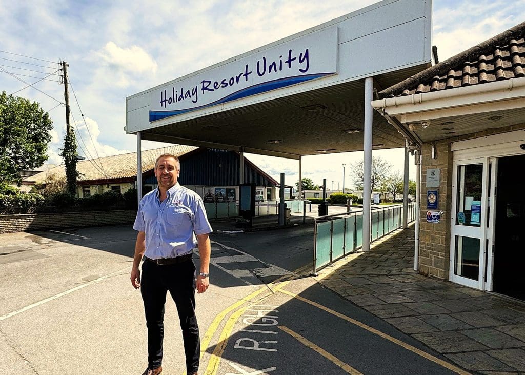 Alan House at the entrance to Unity Holiday Resort _ British holiday