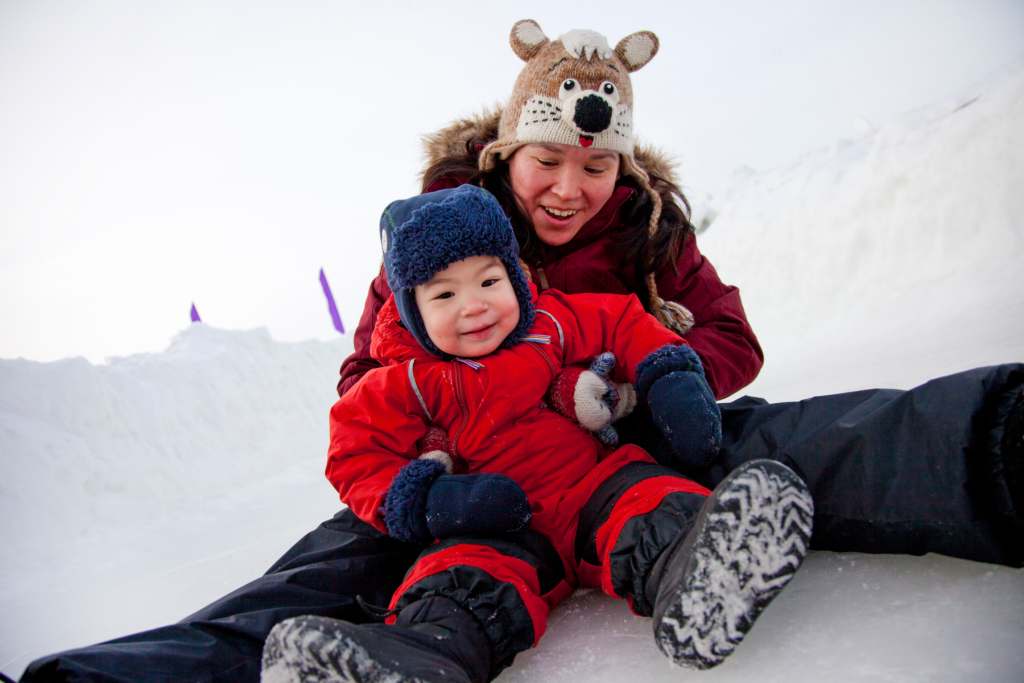 Sliding at Winterlude credit Canadian Heritage