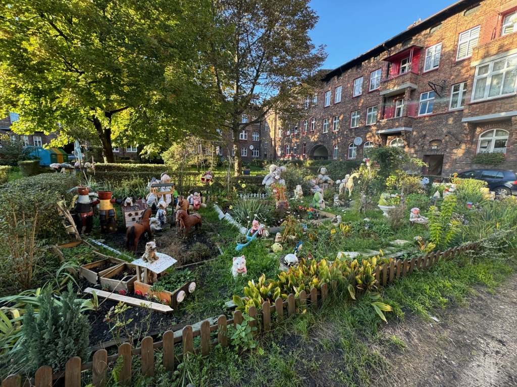 Communal garden at Nikiszowiec in Katowice Poland