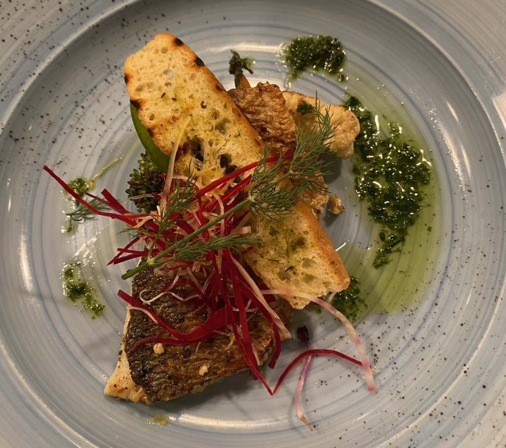 Sea bream with crostini at Al Fresco's restaurant