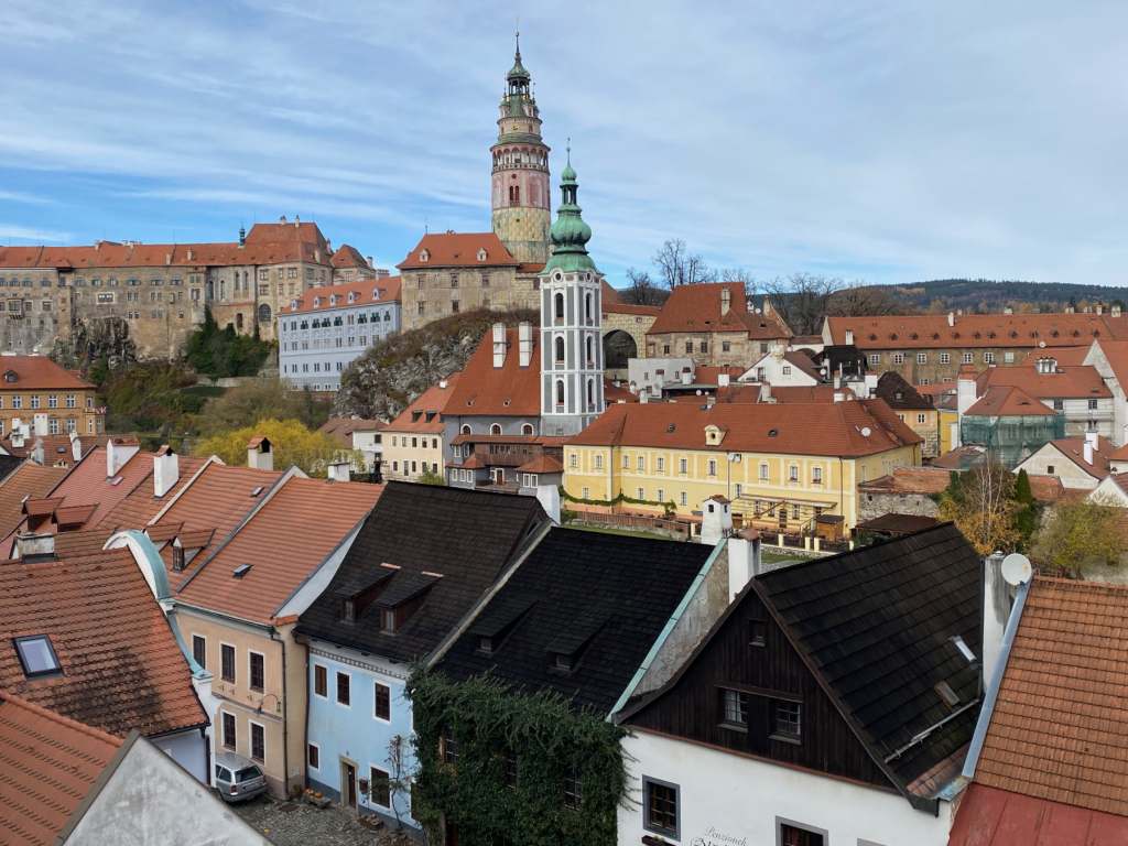 The fairy-tale medieval skyline of Česky Krumlov in the Czechia