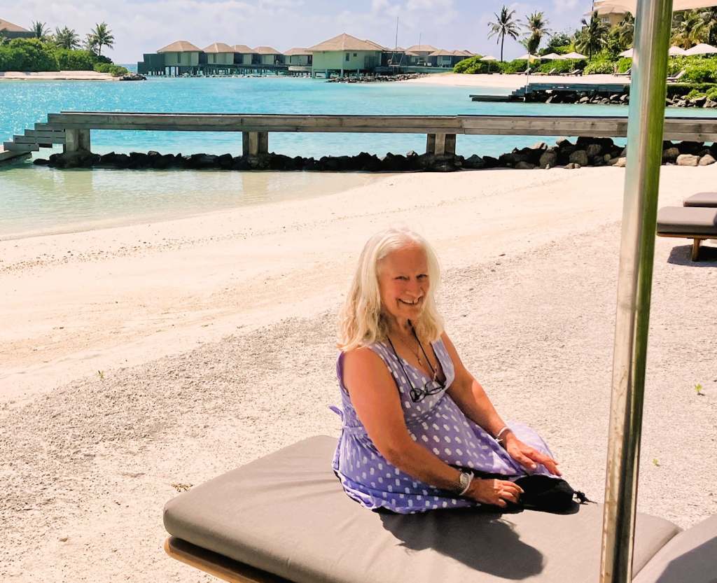 Eileen relaxing on the beach