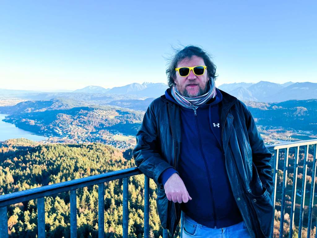 Mark (HairyTraveller) at the Pyramidenkogel 