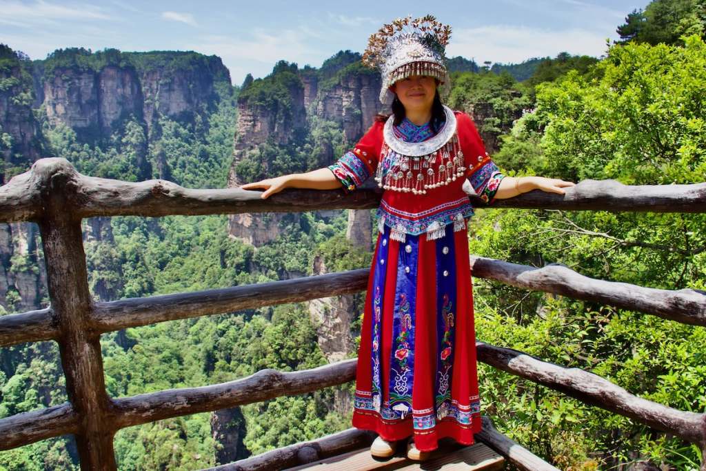 A Traditional Costume in in Zhangjiajie National Park in Zhangjiajie, China