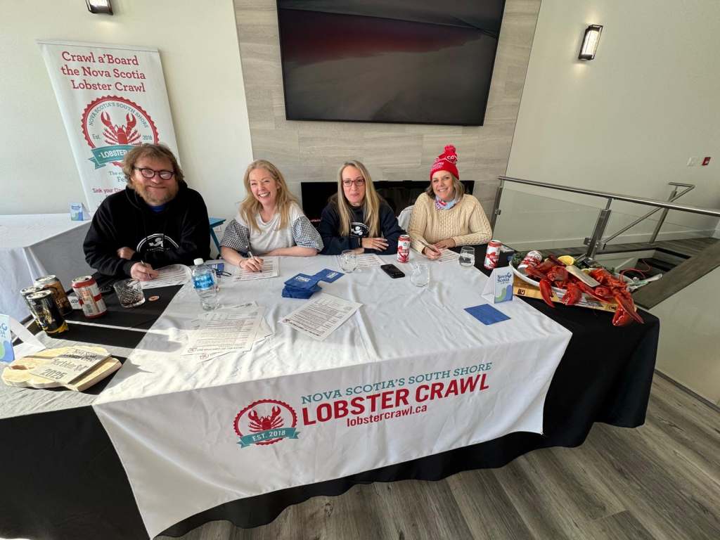 Judges at the lobster roll competition (l to r: Mark, Jody, Nadine and Crystal)