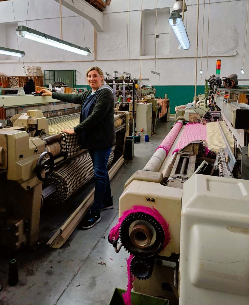 On the factory floor, Burel Wool Factory