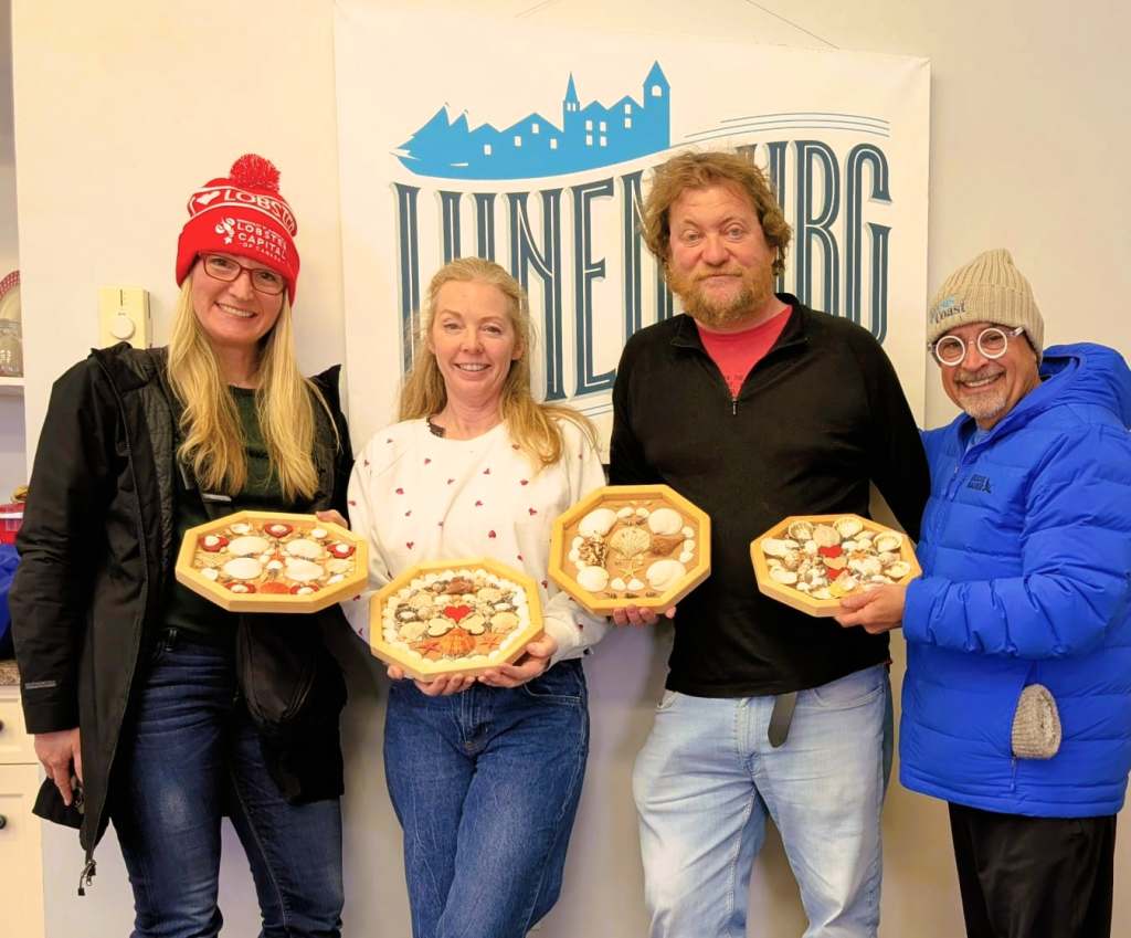 Nadine, Jody, Mark and Alain with their Sailor's Valentines