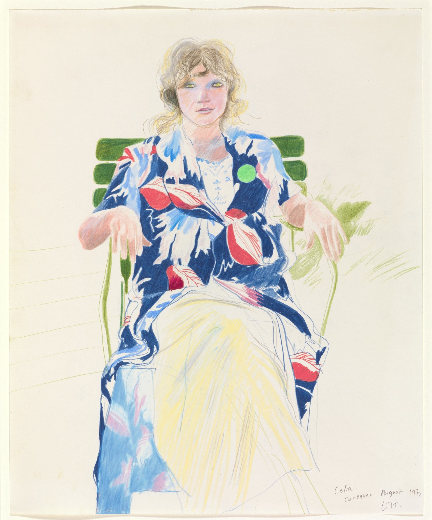 Celia, Carennac, August 1971 by David Hockney, Colored pencil on paper © David Hockney, Photo Credit: Richard Schmidt, Collection The David Hockney Foundation