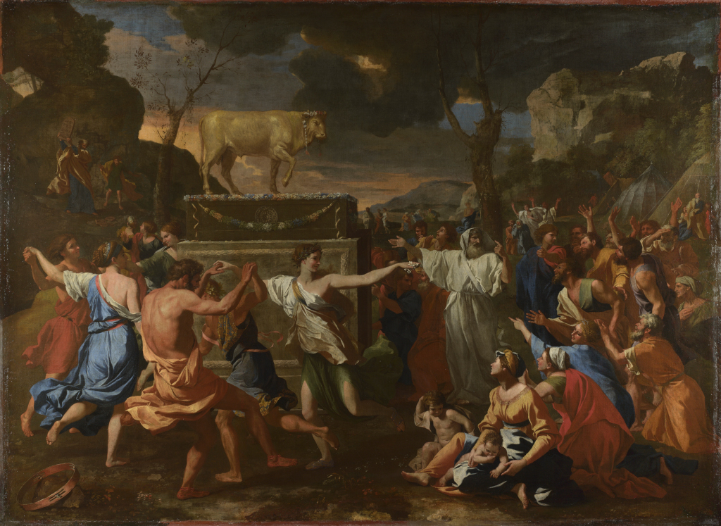 The Adoration of the Golden Calf Nicolas Poussin 1633-4 The National Gallery London