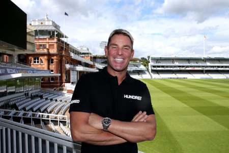 LONDON, ENGLAND - AUGUST 07: Former Australian spin bowler, Shane Warne is named as head coach of Lord's The Hundred team at Lord's Cricket Ground on August 07, 2019 in London, England. (Photo by Jack Thomas/Getty Images for The Hundred)